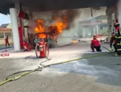 Kebakaran Kendaraan di SPBU Cimahi  peramina minta bijak